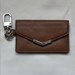 Nine West Leather Card Holder Brown EUC
